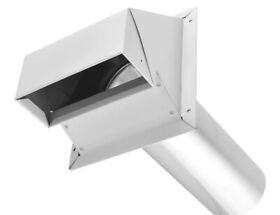 Lo497031122 4inch White Metal Outside Wall Exhaust Dryer Vent Range Hood Bath Fan With Damper
