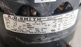 F48l34a50 A.o.smith A. O. Furnace Blower Motor 1/3 Hp 1075/3 Spd 2b 9
