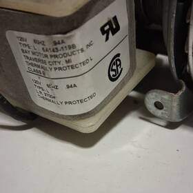 5k143-1198b Bay Motor Products Inc. Blower Wheel 120v 1ph 0.94a Thermally Protected