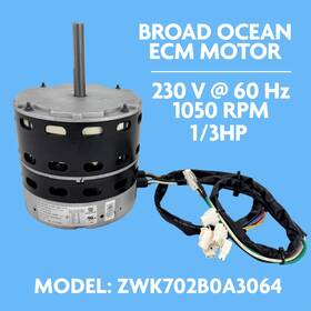 Zwk702b0a3064 Broad-ocean Ecm Motor 208-230v 1/3hp 1050rpm Model