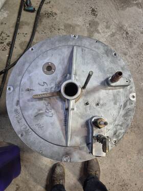 104941 Clever Brooks Burner Drawer Assbly Out Of A 400 Hp Boiler With Spud Kit