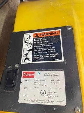3c999c Dayton #3c999c 10 Inch Portable Blower