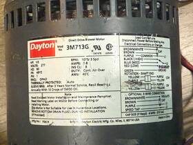 3m713g Dayton 1/3hp 277v Ac 48yz Direct Drive Blower Motor