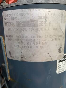 4ux60 Dayton Fasco Motor 1/4 Hp Yoke 2 Speed For Pedestal Fan Or Wall Mount Br