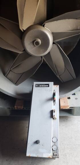 7f883-8 Dayton Grainger Tube Axial Fan Assembly 7f883 With 10 Hp 3 Phase Motor