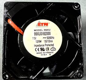 99xu0182000 Etri Cooling Fan 12/9w 135/105ma 115v 50/60hz