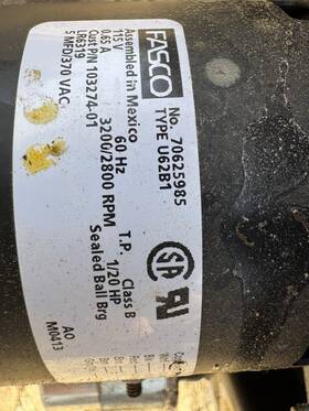 70625985 Fasco Inducer Motor 1/20hp 3200/2800 Rpm Used And Good Working Order
