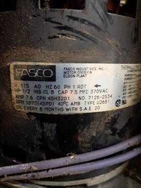 7126-2534 Fasco Furnace Blower Motor 45h3201 1/2 Hp 1075 Rpm 4spd 115v 3-leg