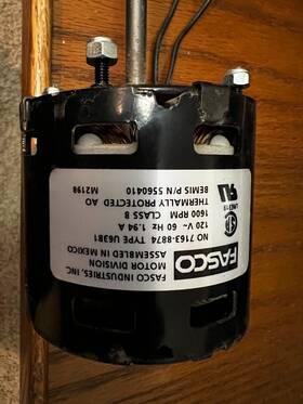 7163-8874 Fasco Motor U63b1 129vac 60 Hz