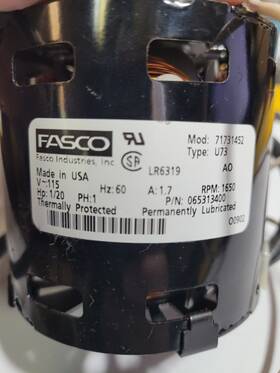 065313400 Fasco 71731452 Draft Inducer Motor 1/20hp 115v 1650rpm