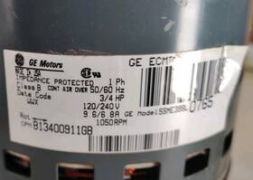 5sme39sl0765 Ge B13400911gb Ecm 2.3 Furnace Blower Motor 3/4hp 120/240v 1050rpm