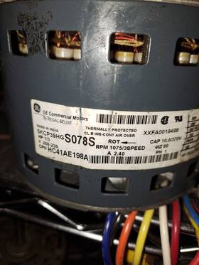 5kcp39hgs078s Genteq Hc41ae198a Blower Motor 1/3hp 208/230v 1075rpm 3spd A2t3