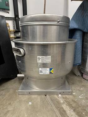 Cue-100-4-vg-119-xsw Greenheck Upblast Exhaust Fan Xlnt Shape 1400 Cfm 1725 Rpm 1/4hp 19x19 Base