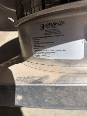 G-095-d-x Greenheck Down Blast Exhaust Fan
