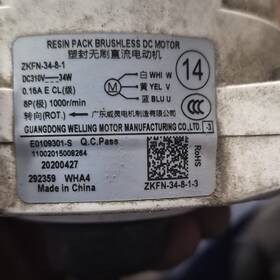 Guangdong Welling Motor Manufacturing Co. Ltd. Zkfn-34-8-1 Brushless Dc Axial Fan 34w 310v Blue Plastic