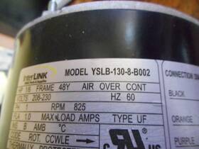 Yslb-130-8-b002 Interlink 100483-33 Condenser Fan Motor 230v 1/6hp 825rpm Yslb-130-8-b002 Interlink 100483-33 Condenser Fan Motor 230v 1/6hp 825rpm