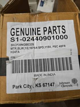 S1-02440901000 Johnson Controls 5kcp39ngbe33s Blower Motor 1/2hp 115v