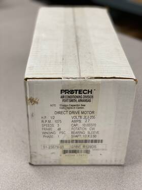 51-23679-01 Protech Blower Motor - 1/2 Hp 1 Ph 3 Speed 208/230v 1075 Rpm