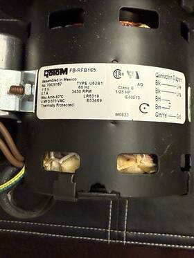 Fb-rfb165 Rotom Fb-rfb166 Inducer Fan 1/25hp 3450rpm 80cfm 115v York Coleman Luxaire