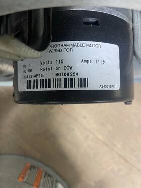 D341314p26 Trane 1 Hp Blower Motor 115v 11a Ccw Mot09254 Furnace Hvac Oem