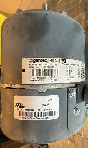 Mot-12005 Trane Condenser Motor 1/3 Hp Ecm 850 Rpm 48 Frame