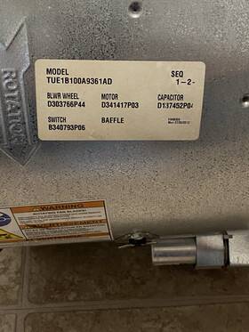 Tue1b100a9361ad Trane D341417p03 Complete Assembly From