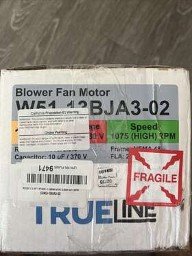 W51-13bja3-02 Trueline Blower Fan Motor 1/3hp 208-230v 1075rpm New Read