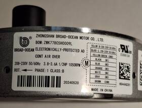6205x Zhongshan Broad Ocean Motor Co. Ltd 6205e Oem Evergreen Ecm Indoor Blower Motor- Ge - 1/2 Hp 230 Volt Replacement