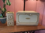 Vintage Space-saver Bread Box & Tea And Coffee Canisters 60S/70S Ecko. Fixed Price $71.72.