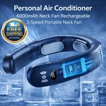 Personal Air Conditioner 6000MAH Neck Fan Rechargeable 3-SPEED Portable. Fixed Price $39.25.