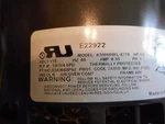 Ru K55HXHKL-8719 Blower Motor 1/2 Hp 1075 Rpm 4SPD 1PH 115V E22922. Fixed Price $125.00.