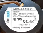 W2E143-AA09-01 Ebm Papst Axial Fan, 6058E S, 230VAC, 0,75 Mf New Never Used. Fixed Price $178.75.