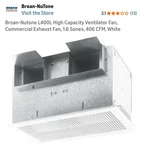 Broan-nutone L400 High Capacity Ventilator Fan Commercial Exhaust 2.3 Sones. Fixed Price $150.00.