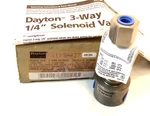 Nib Dayton 3A427 Solenoid Valve Less Coil: 1/4" Pipe Size, 3-WAY, Normally Open. Fixed Price $73.00.