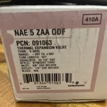 New Emerson Thermal Expansion Valve Kit, Nae 5 Zaa Odf, Pcn: 091063. Fixed Price $75.00.