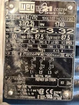 Weg W21 3 Phase General Purpose Motor W182/4TC. Fixed Price $600.00.