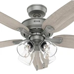 Hunter Fan 52 Matte Silver Indoor Ceiling With Light And Pull Chain. Fixed Price $127.99.