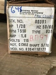 Brinkley 80391 Motor 1/20HP 50/60HZ 1550RPM TYP835 1.6AMP 115V. Fixed Price $35.00.