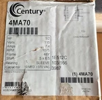 Century 4MA70 Blower Motor 3 Speed, Open Air-over, Ring Mount, 1/2 Hp, 1075 Rpm. Fixed Price $139.99.