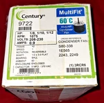 Century 9722 Condenser Motor Multi Hp 1/8, 1/10, 1/12 208-230 Volt 1075 Rpm. Fixed Price $129.99.