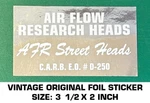 Air Flow Research Heads Street - Vintage Original Foil Decal Sticker. Fixed Price $5.06.