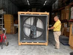 54" Industrial Belt Drive Exhaust Box Fan W/ Shutters And Proteccion Guard. Fixed Price $2960.00.