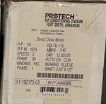Protech 51-102175-03 1/4HP 120V 1075RPM Ccw Direct Drive Motor. Fixed Price $200.00.