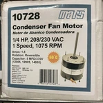 10728 Condenser Fan Motor Replaces Mars 10733, Genteq 3728, A.o. Smith FSE1026S,. Fixed Price $159.00.
