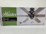 Hunter Hilmouth 52 In. Indoor Matte Silver Ceiling Fan With Light New. Fixed Price $124.99.