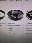 Carrier Fan/propeller Kit 30XAA1607L-0585L Phase 200V Black Corded Electric. Fixed Price $80.00.
