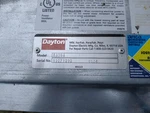 Hvac In-line Duct Blower Dayton Model 5AV84. Fixed Price $2000.00.