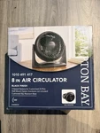 Hampton Bay 8 Air Circulator 3-SPEED Portable Desk Fan Black Open Box. Fixed Price $20.72.