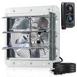 Iliving 10 Wall Mounted Exhaust Fan, Automatic Shutter, With Thermostat. Fixed Price $112.63.