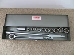 Vintage Dayton 1/2" Drive Socket Ratchet Set With Original Case - 14 Pieces. Fixed Price $29.99.